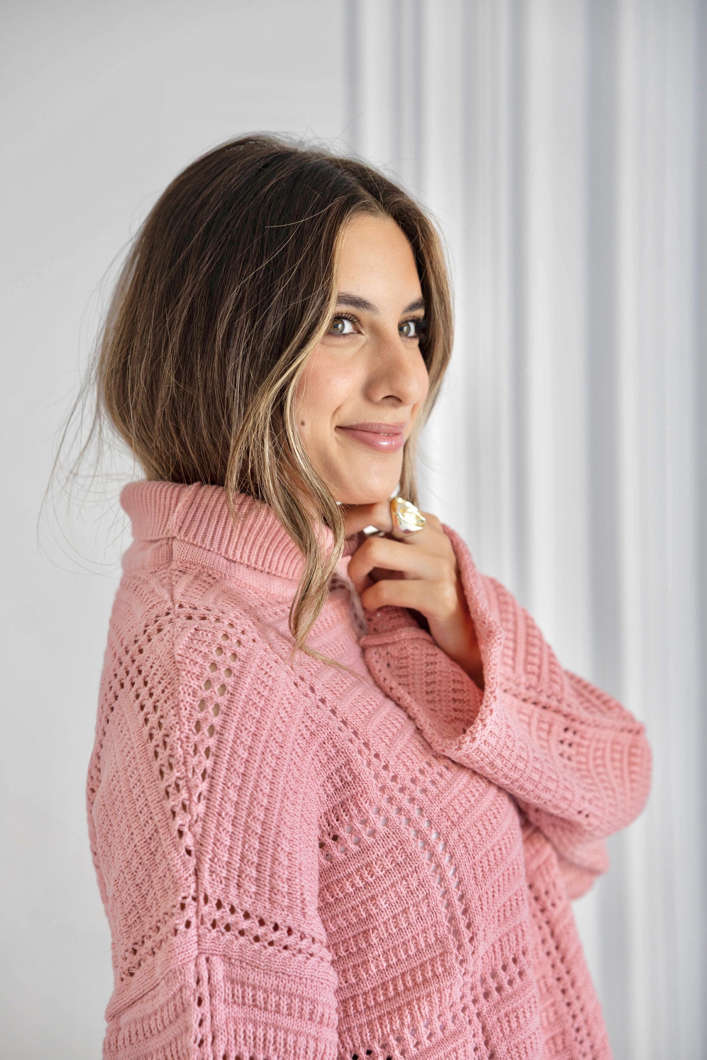 The Pink Grid Knit