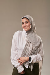 Classic Light Grey Tulle Scarf