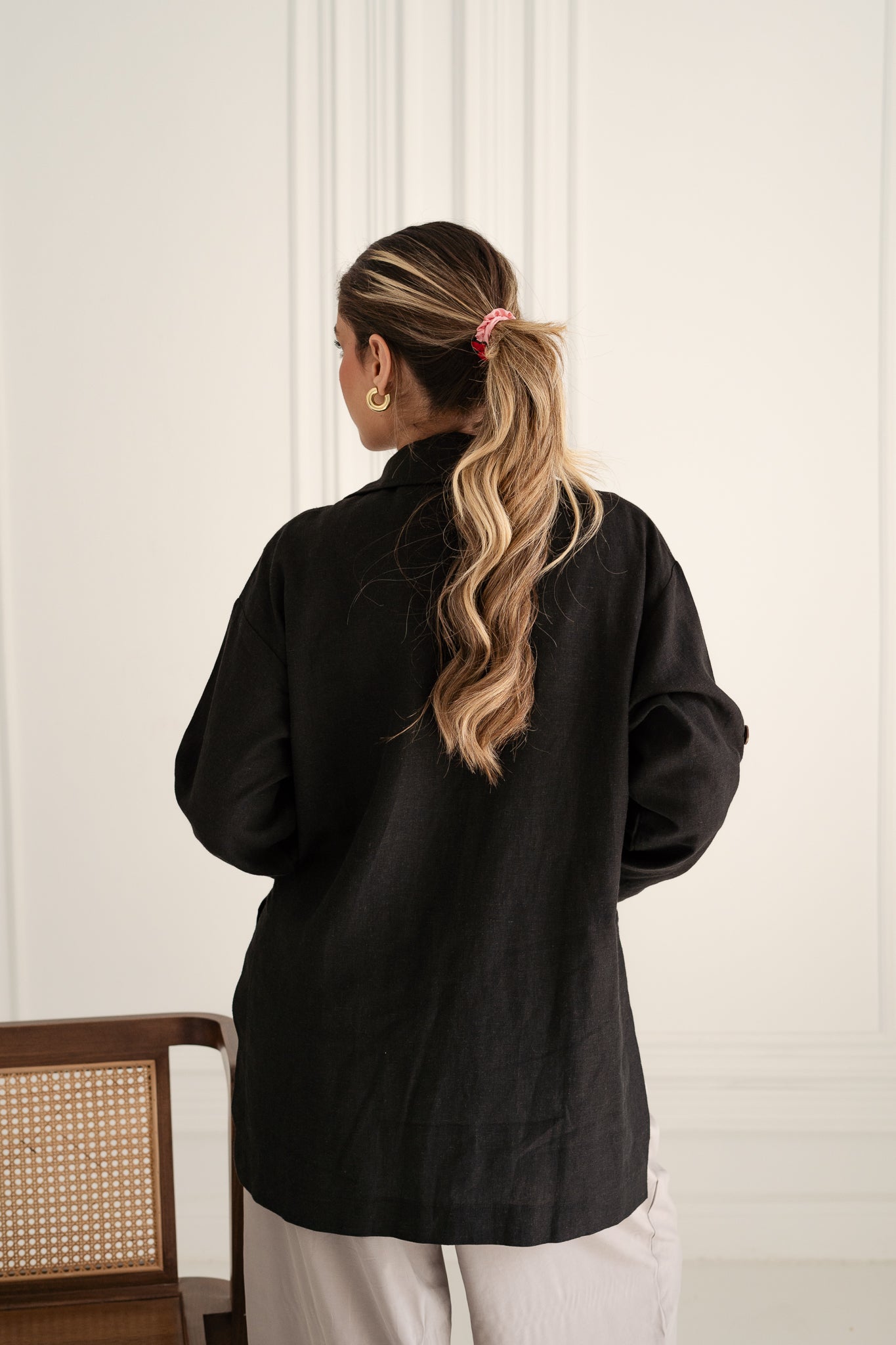 Black- Linen Blazer