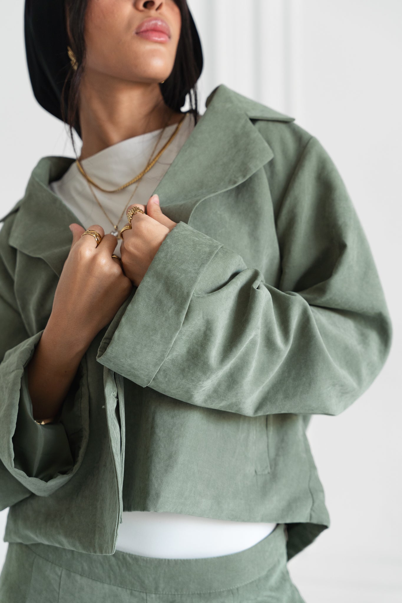 The Oversized Tailored Set-Sage Green