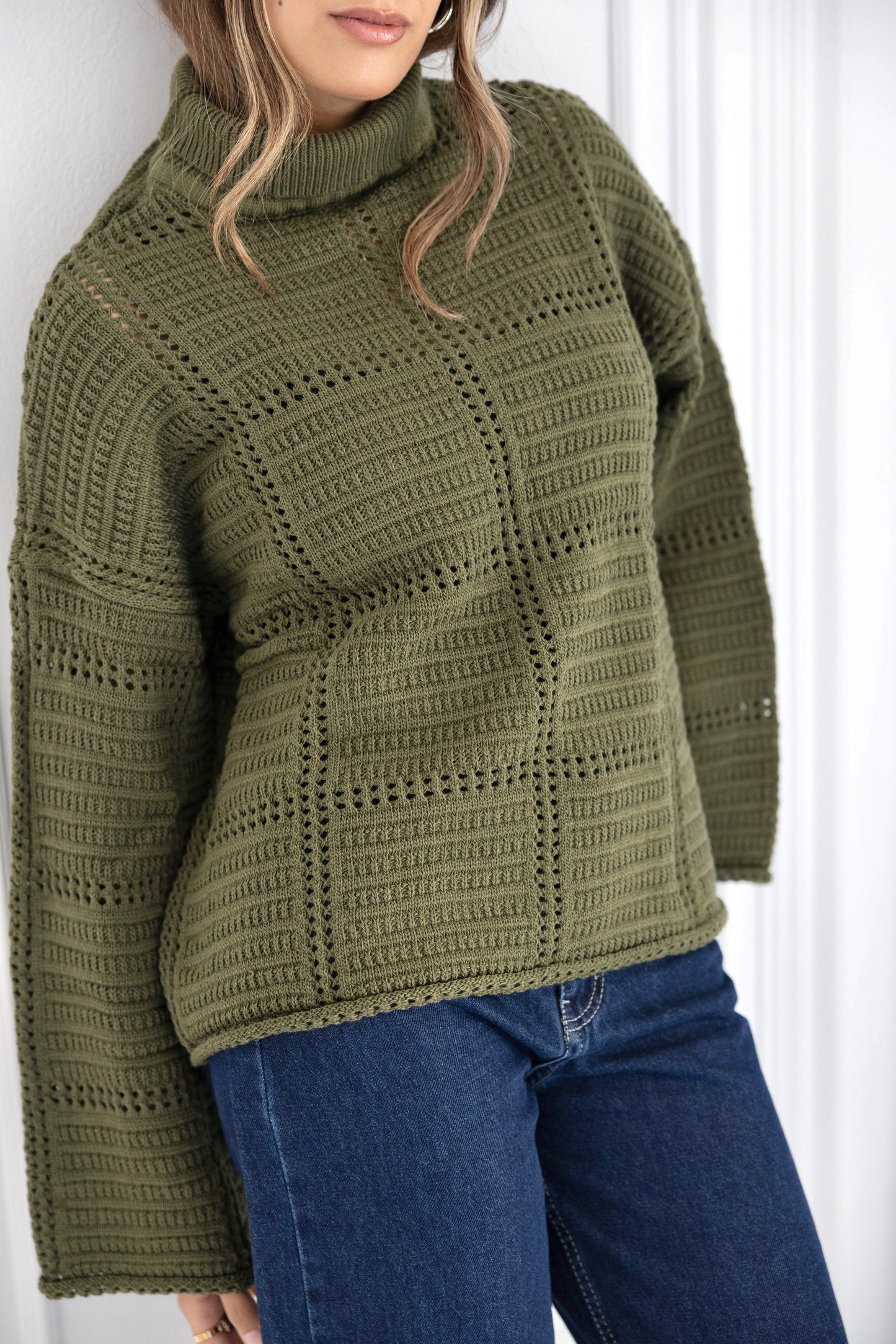 The Olive Grid Knit
