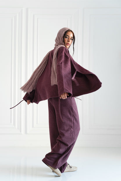 Oversized Wrap Set – Plum Berry