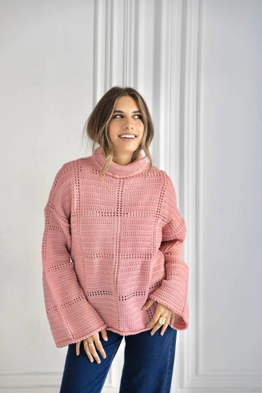 The Pink Grid Knit