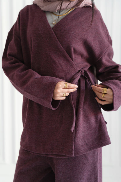 Oversized Wrap Set – Plum Berry