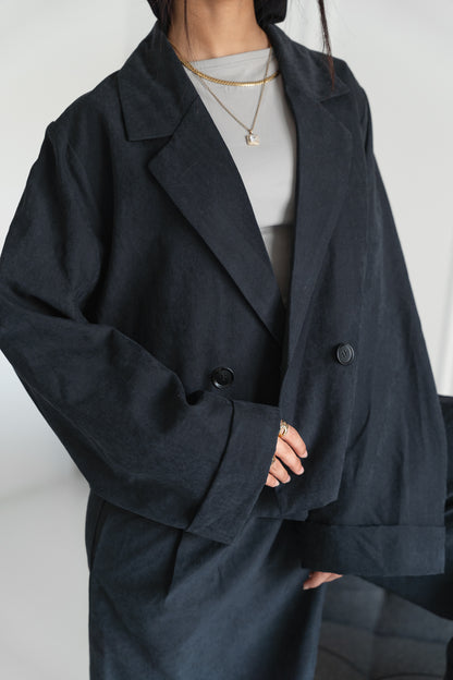 The Oversized Tailored Set-Jet Black