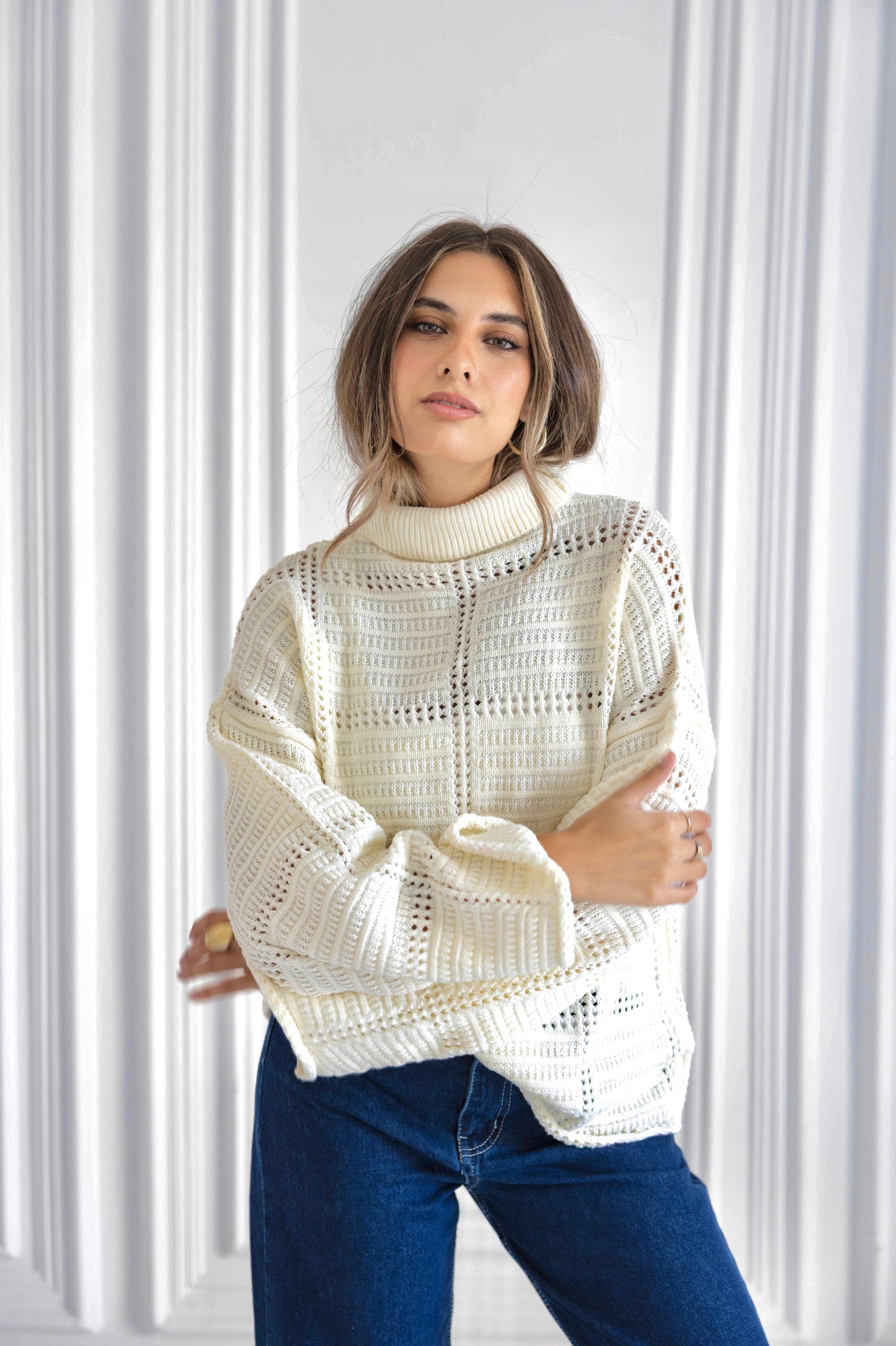 The Offwhite Grid Knit