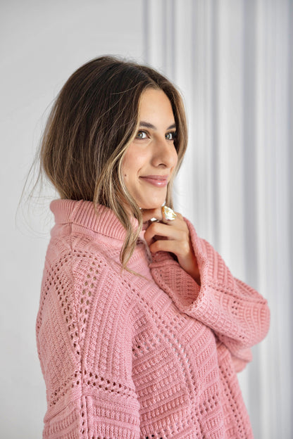 The Pink Grid Knit