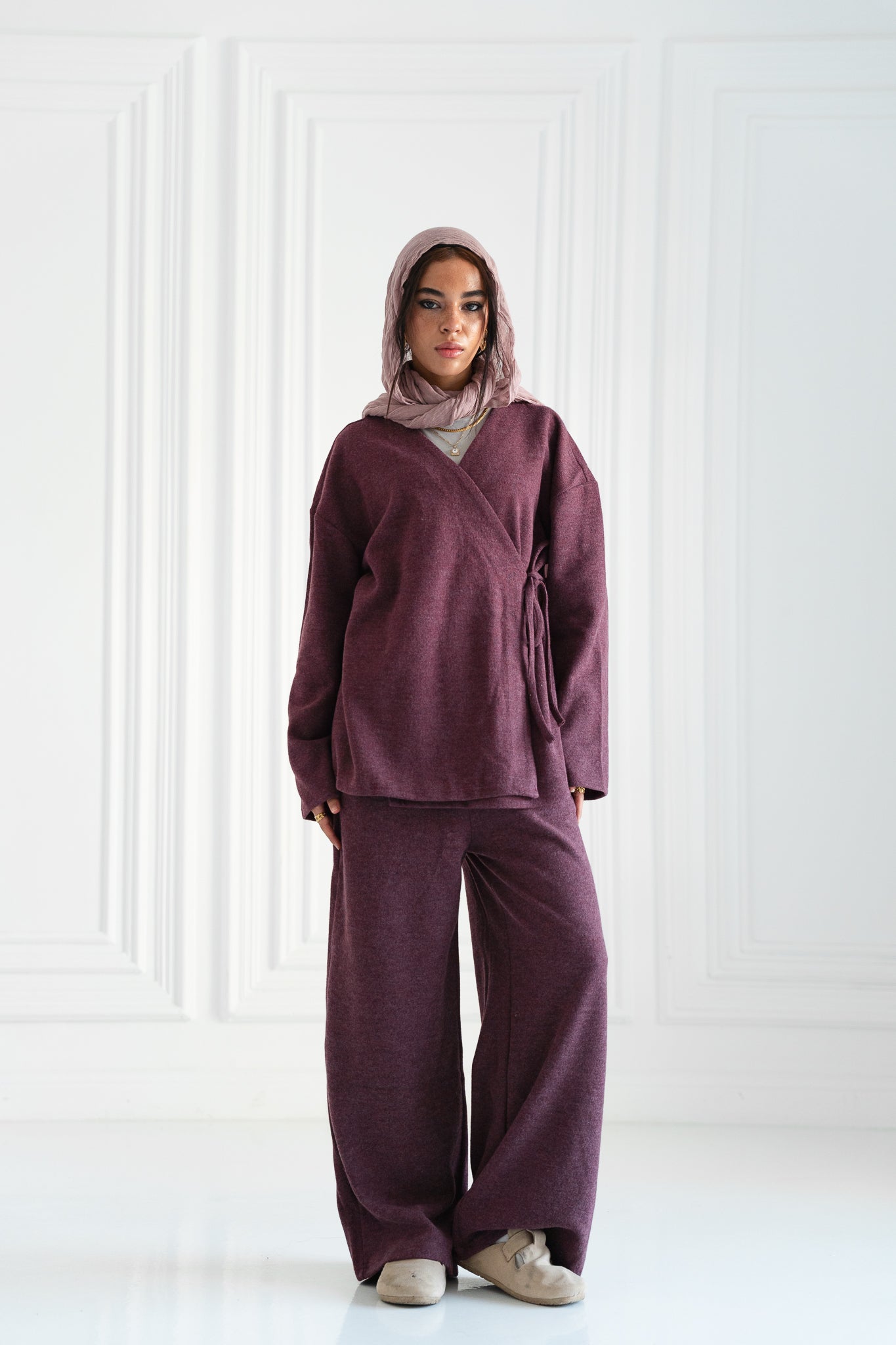 Oversized Wrap Set – Plum Berry