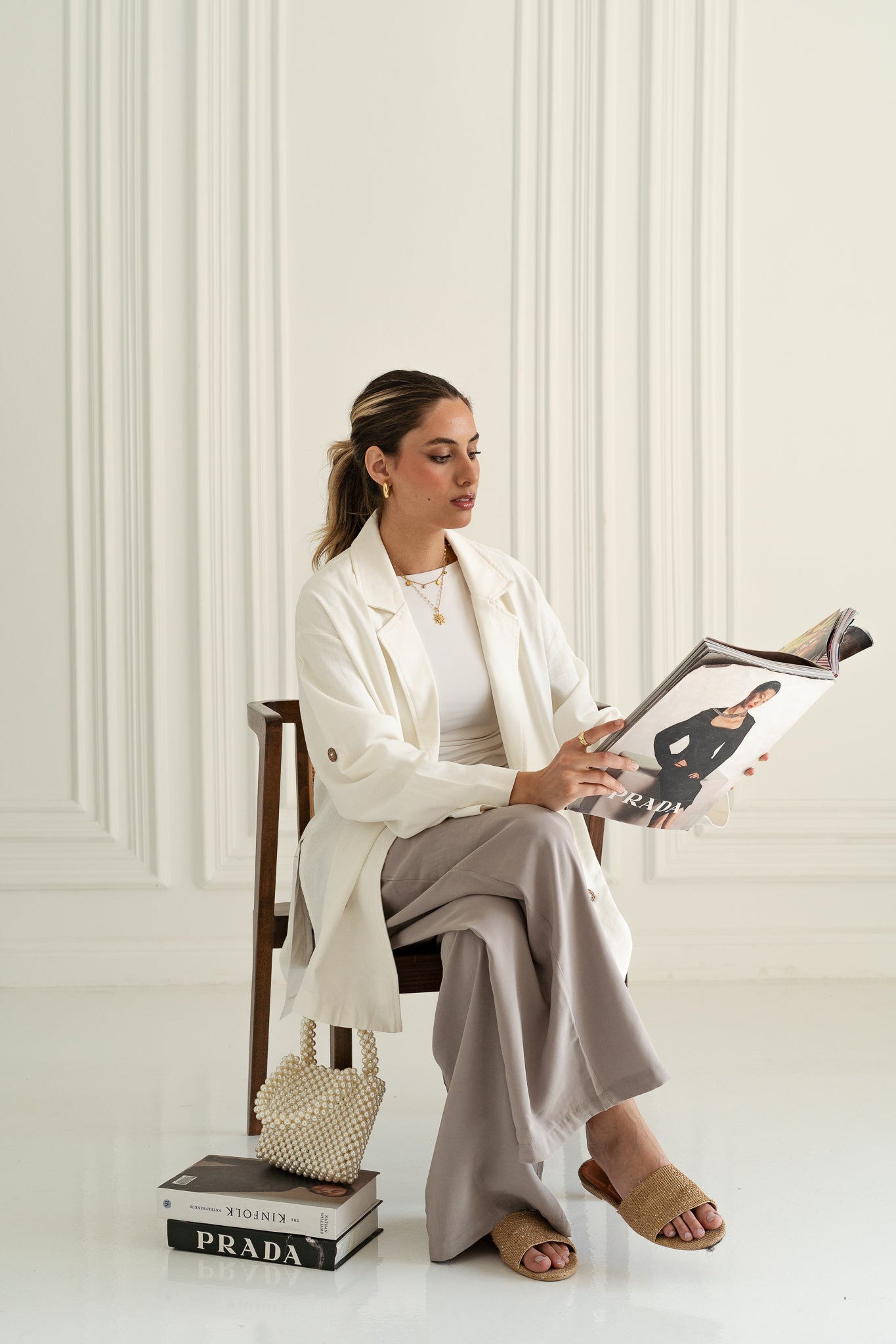 White - Linen Blazer