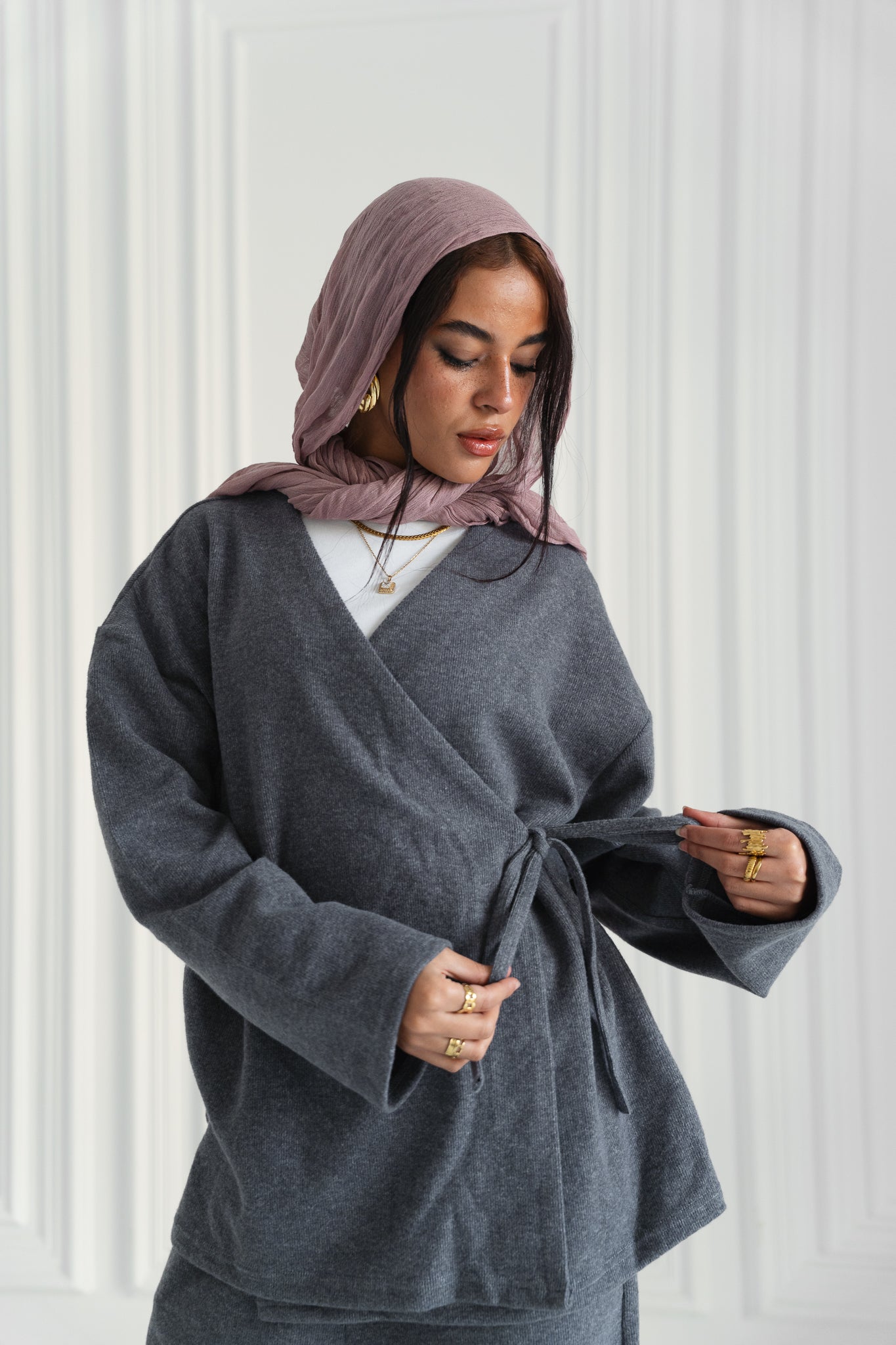 Oversized Wrap Set – Dark Grey