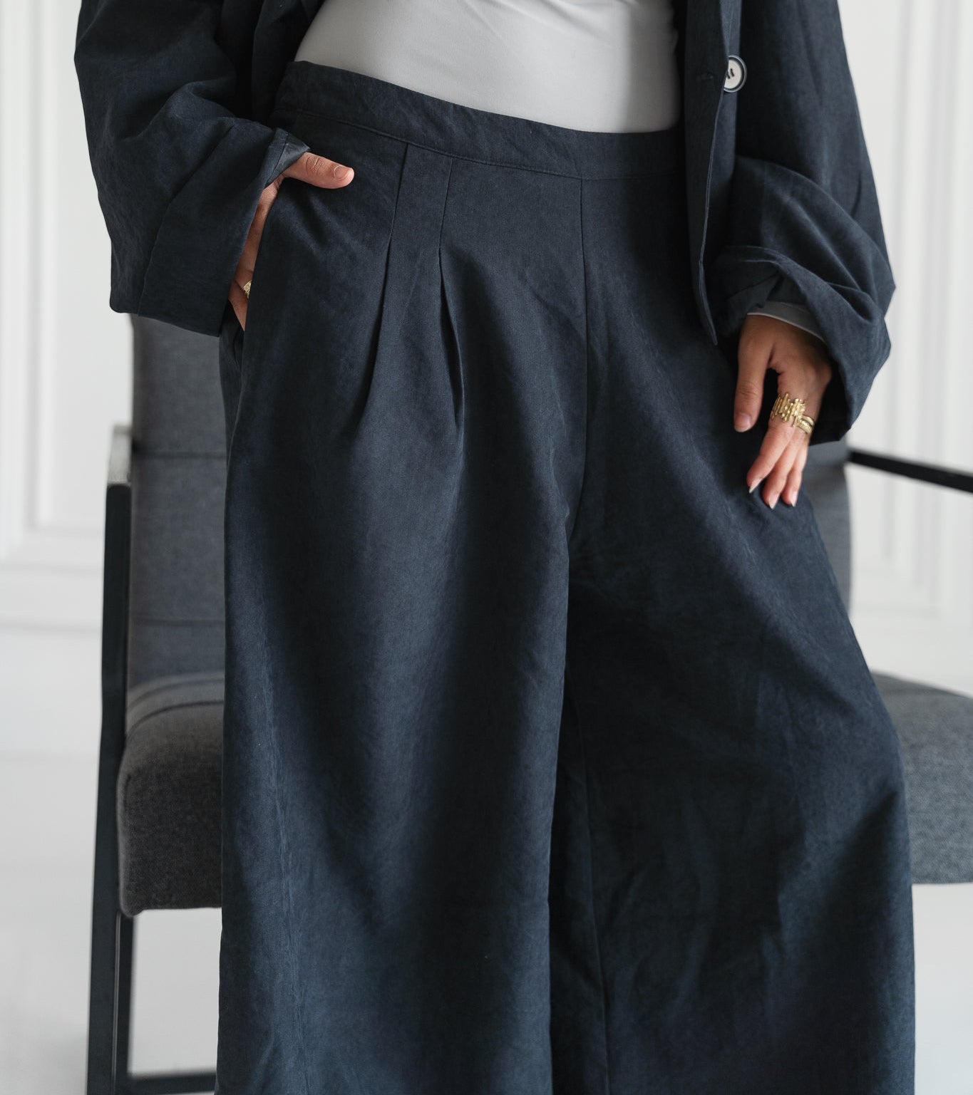 The Oversized Tailored Set-Jet Black