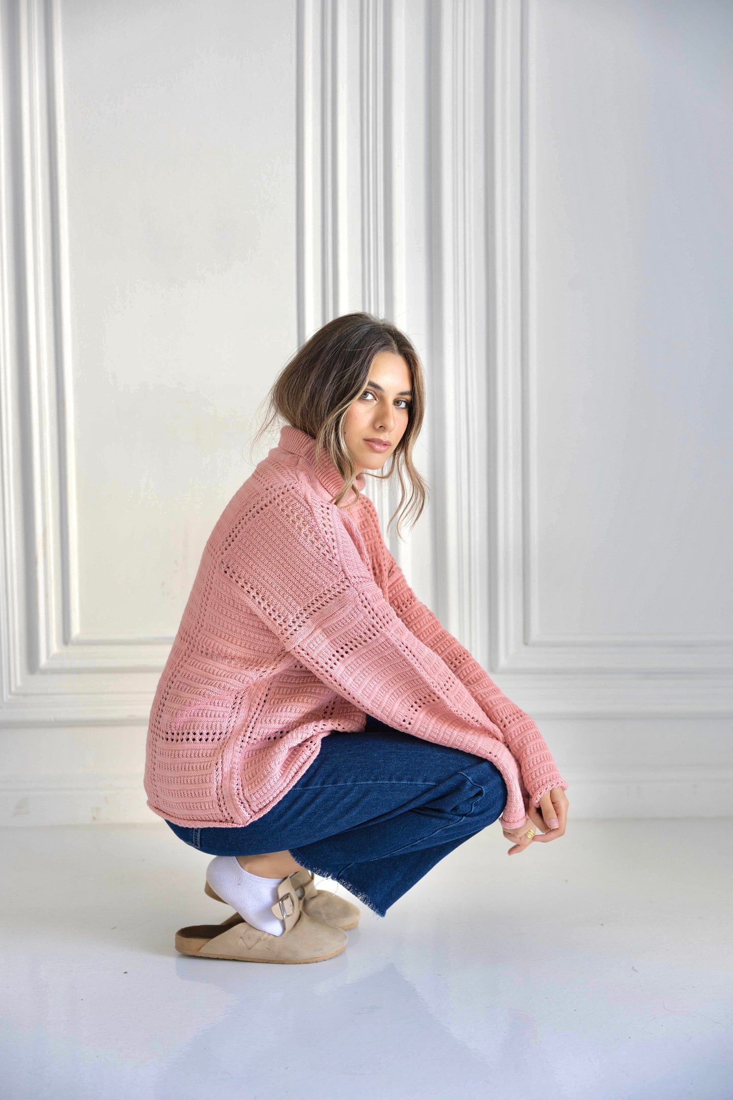 The Pink Grid Knit