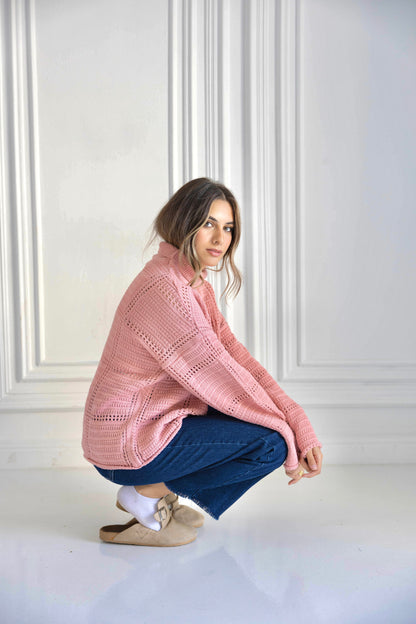 The Pink Grid Knit