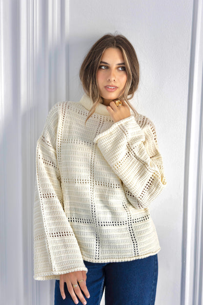 The Offwhite Grid Knit