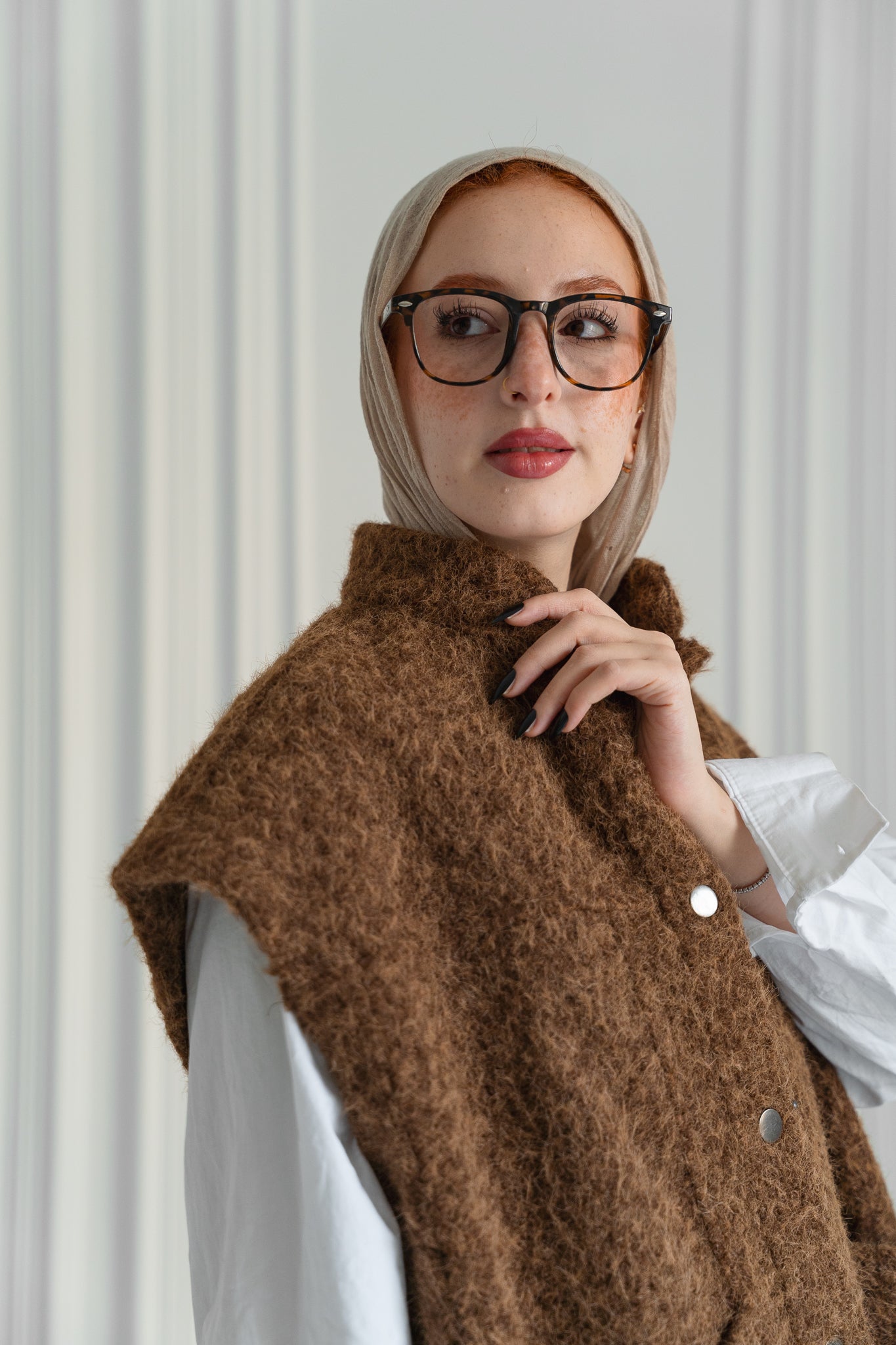 Fluffy Wool Vest - Warm Caramel
