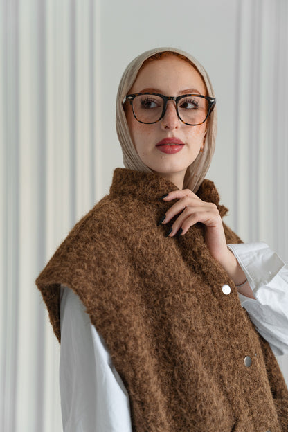 Fluffy Wool Vest - Warm Caramel